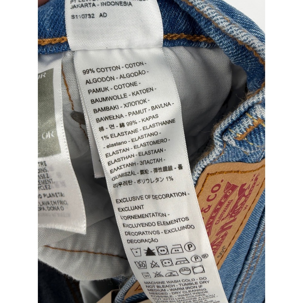 NEW Levis 501 Original High Rise Distressed Button Fly Denim Shorts Blue W25 - Picture 6 of 13